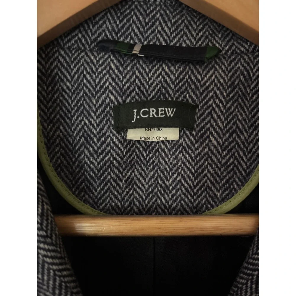 J. Crew Women's Wool Herringbone Blazer Jacket with Embroidered Detail Size 6 - Picture 11 of 12